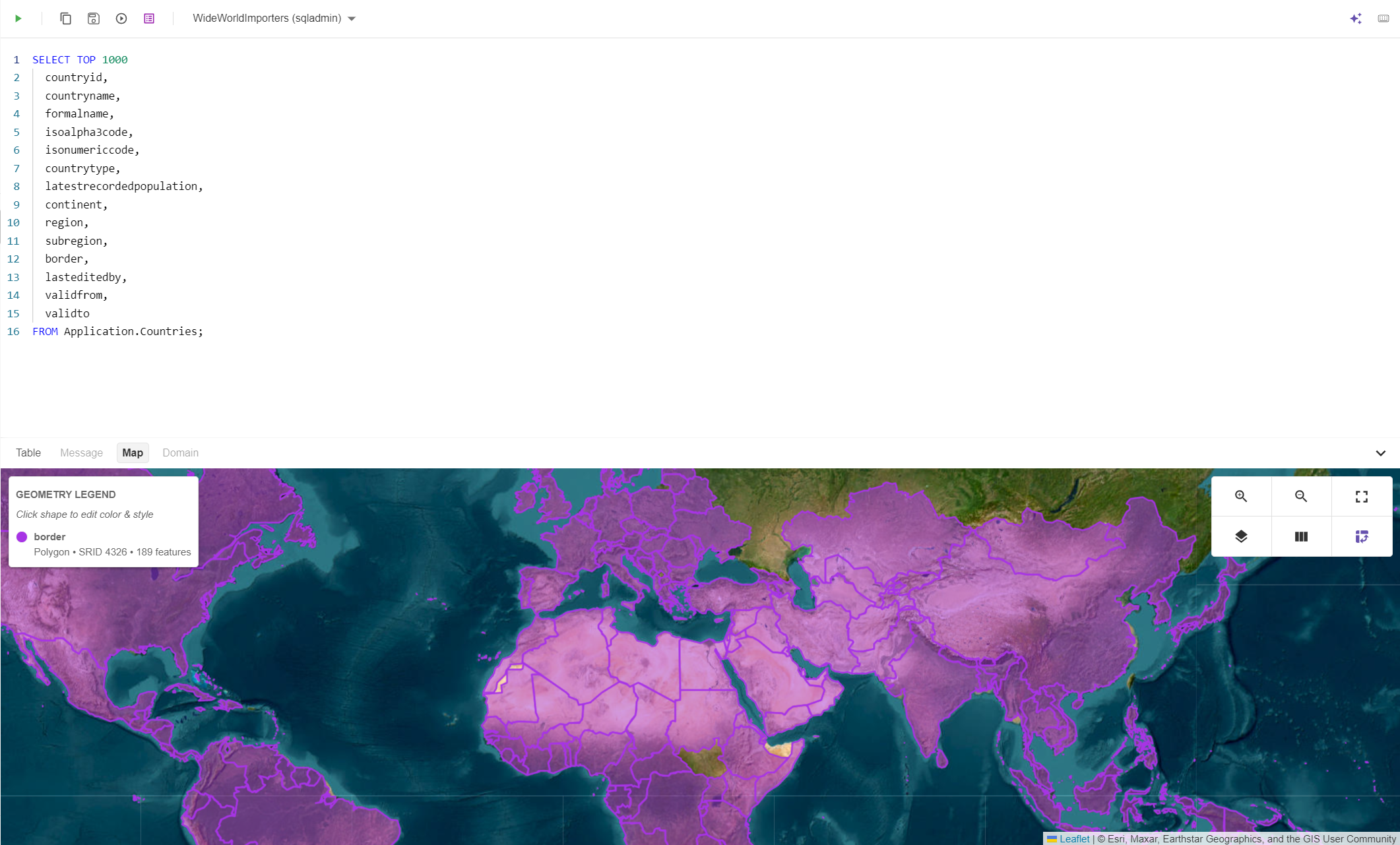 SQL Map Visualization